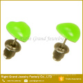 Fashion Surgical Steel Epoxy Coated Heart Shaped Earring Studs